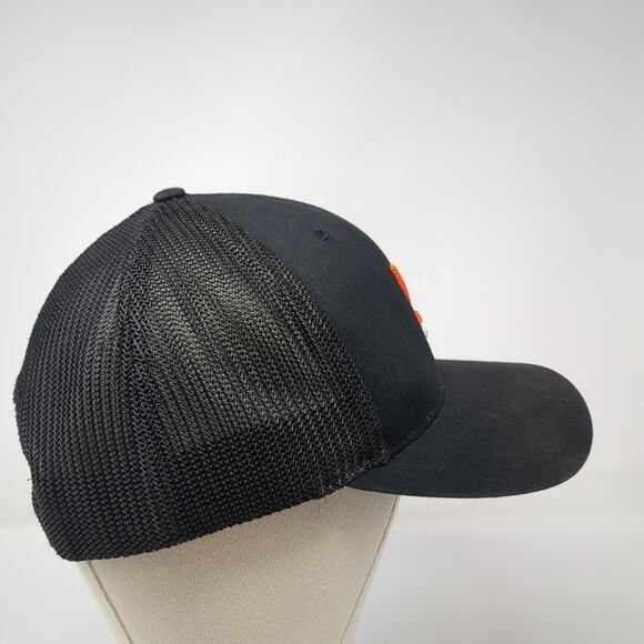 Richardson Snapback Trucker Hat Black One Size Adjustable Embroidered Mesh Back - Picture 5 of 10